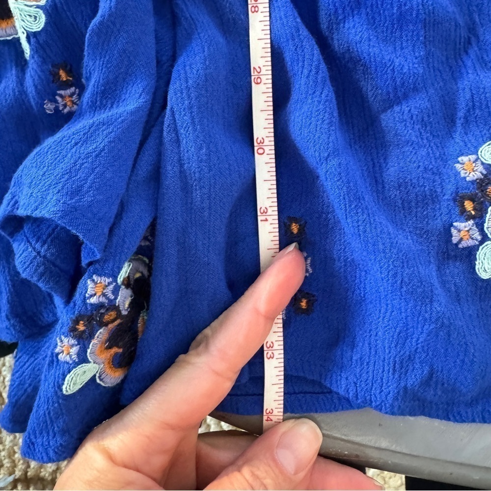 Free People Blue Embroidered Open Back Long Sleeve Dress - Picture 13 of 15